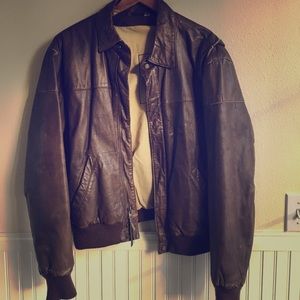 Vetter brown leather jacket, well broken-in